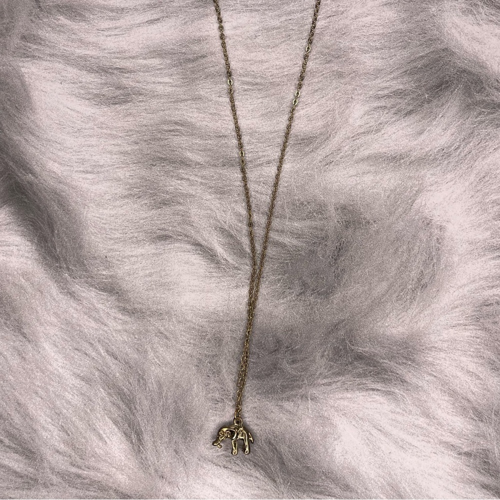 Elegant Gold Elephant Pendant Necklace